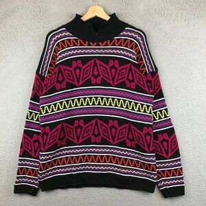 Vintage Babette and Partners Aztec Tribal Pattern Womens L Sweater USA